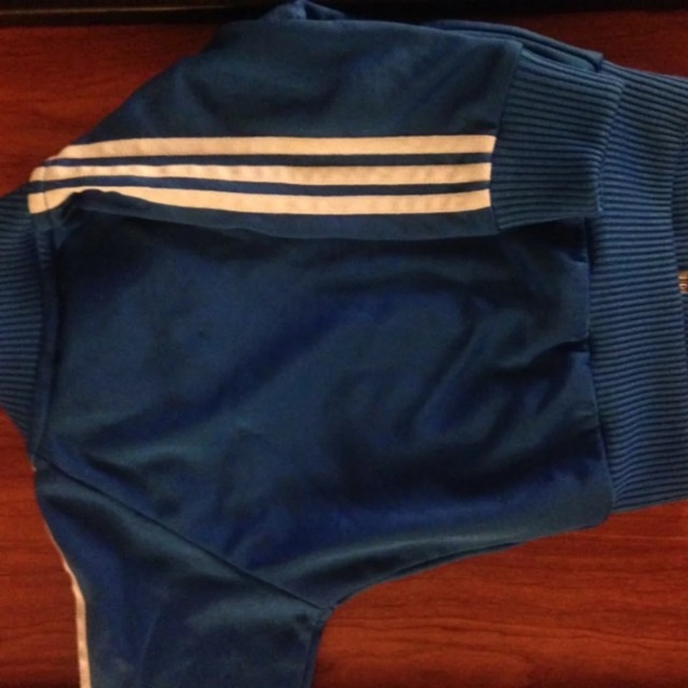 Adidas Blue & White Track Jacket Zip Up Boys 9M - Picture 4 of 4